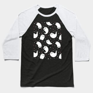 Ghost cats Halloween pattern Baseball T-Shirt